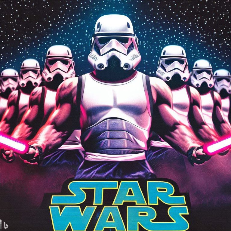 Wrestling team with storm trooper helmets on